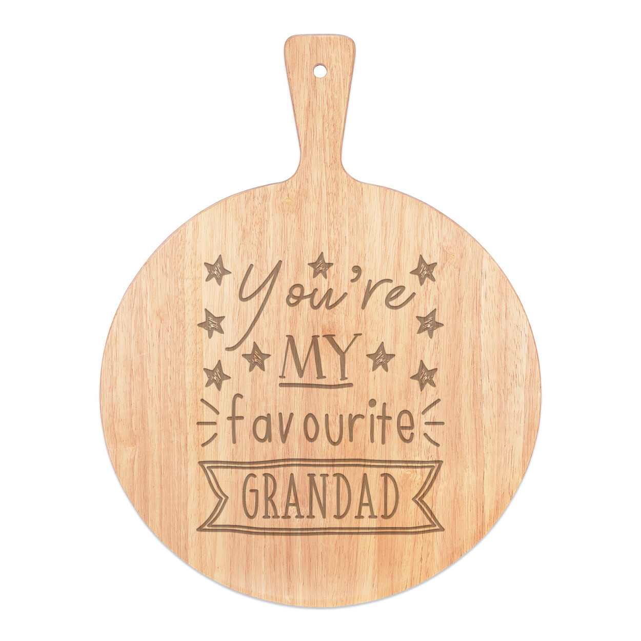 You're My Favourite Grandad Stars Pizza Board Paddle Wooden Funny Grandpa