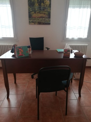SCRIVANIA MOBILE PC STUDIO UFFICIO 5 CASSETTI ARTE POVERA NOCE SCURO CLASSICO - Photo 3 sur 7