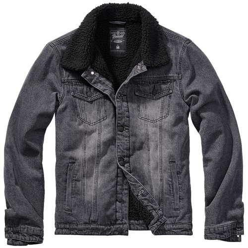 black denim jacket with sherpa collar