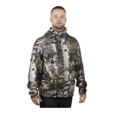 Mossy Oak Men's XL (46-48) Camo Performance Pullover Tech Hoodie w/Face Gaiter