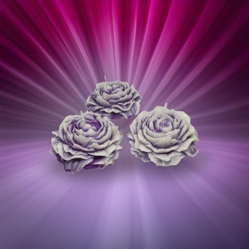 3pcs Scented Candle, Handmade Soy Wax, Home Decor | Gift Idea, Purple Ombre Rose - Picture 7 of 7