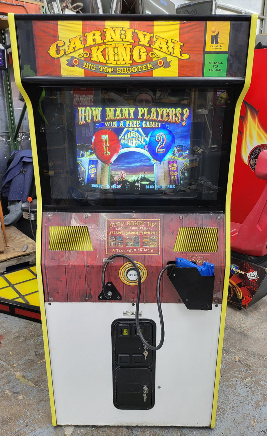 CARNIVAL KING Full Size Arcade Gun Shooting Video Game Machine - WORKS ...