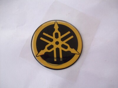 2 x Yamaha Emblem Aufkleber OVP Gold/Schwarz 30 mm neu