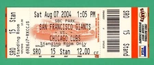 Greg Maddux 300 Win Unused Mint Ticket 8/7/2004 Giants vs Cubs