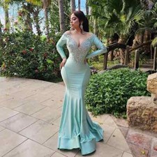 Glitter Evening Dresses Vintage Beading Appliques Sheath Mermaid Backless Robes