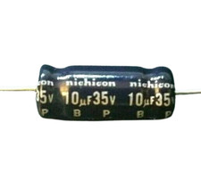 6pcs Nichicon BP NP 10uF 35V 20 85C Axial Electrolytic Capacitors, Bipolar USA