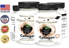2x Hydrolyzed Collagen  Vitamin C - 1000mg - Anti-Aging Hair Skin Nails - 240 C