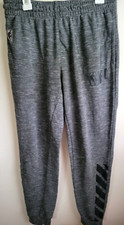 NBA Sweatpants Logo Gray Black Cotton Blend Boys Large 14-16
