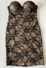 Love Culture Women’s Lace Bustier Bodycon Mini Dress Cut Outs Back Sz S SEXY