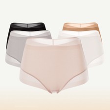 3 Pairs/lot Women Briefs Mulberry Silk Crotch High Rise Panties Underwear M L