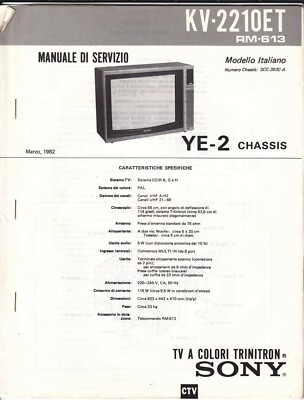 Sony Trinitron KV-2210ET - RM-613 Serviceanleitung - Schaltplan
