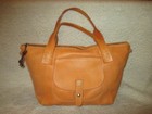 SOFIA C. ORANGE Pebble Leather Satchel Purse Bag