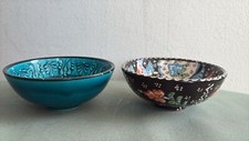PAIR OF VINTAGE ENAMELLED CERAMIC BOWLS BOWL
