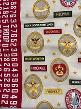 Boy Scout Cotton Quilt Fabric Badge Eagle Patch America BSA Uniform BTHY Kaufman