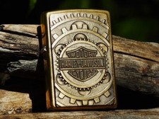 Zippo Lighter - Harley Davidson - Gears - Brass - Bar and Shield - 204BHD H223