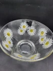 MCM Vintage Anchor Hocking Misted Daisy Chip Serving Salad BOWL Spring Summer