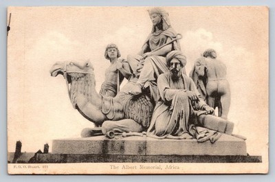 Albert Memorial Africa Sculpture London Postcard F.G.O. Stuart c1900s