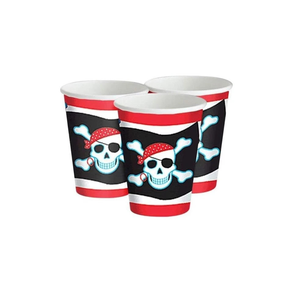 Pirate Party Cups Pack of 8 Multi - Image 2 of 3