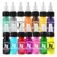 Tattoo Ink Set, 14 Colors Tattoo Inks Pigment Kit, 15ml 1/2oz /Bottle, Prof...