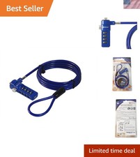 Blue Notebook/Laptop Combination Lock Security Cable