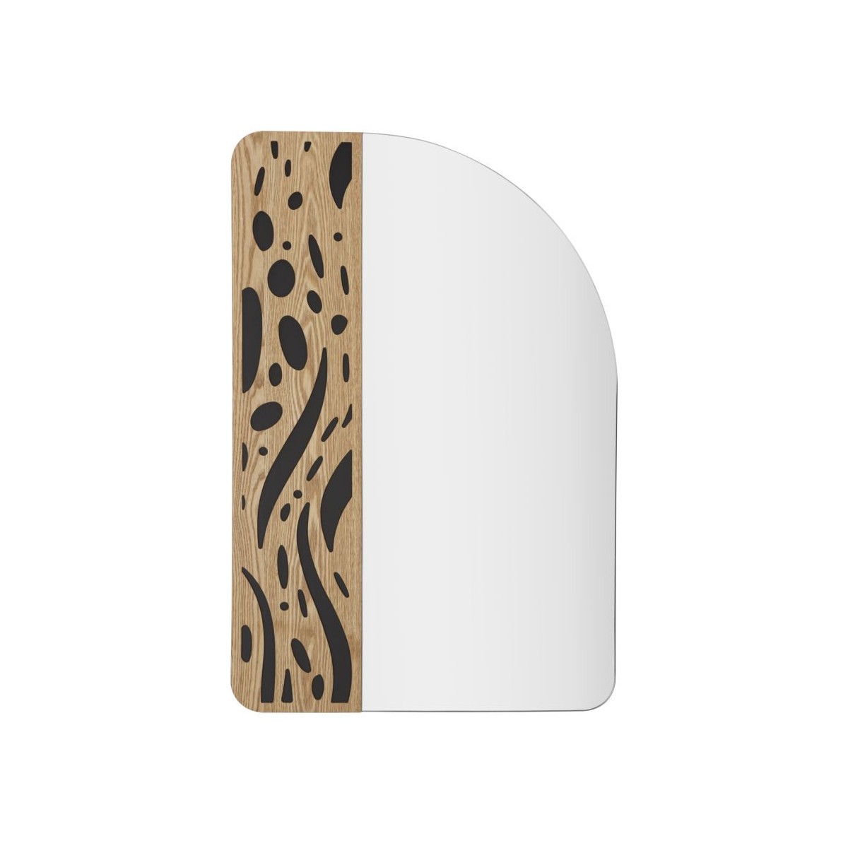 Miroir dore Terry 90cm en rotin naturel tressage artisanal et finitions noires haut de gamme