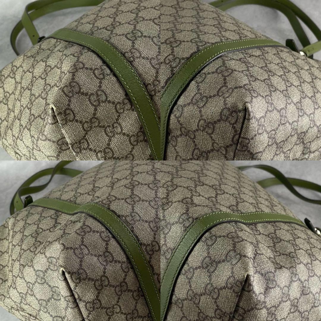 GUCCI NICE GG Canvas Tote Bag Green Unisex Large Capacity Authentic thumbnail 7