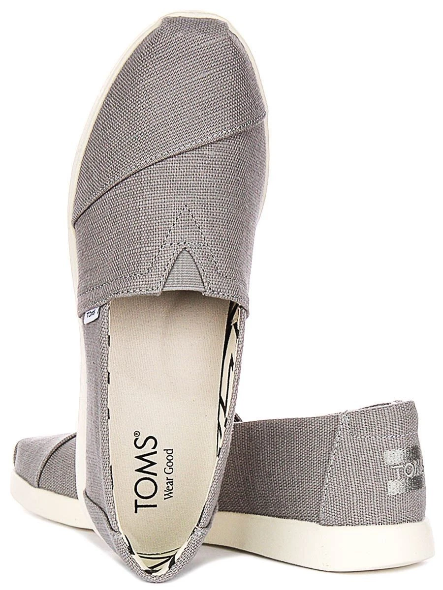 Toms Alpargata Plus Comfort Algodón Espadrille Zapatos De Mujer En Gris EU37-41
