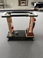 Acrobat Bank Antique Cast Iron Mechanical Bank WORKS Reproduction, Made in China