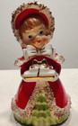 Vintage 1956 Lefton Christmas Girl Holding Gifts Bell - **Missing Clapper**