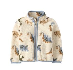 The Children's Place Toddler Boys Cream Zip Sherpa Dinosaur Jacket Size 5T NWT