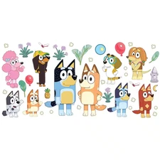 Bluey Family and Friends Brown Matte Vinyl Peel and Stick Wall Decals