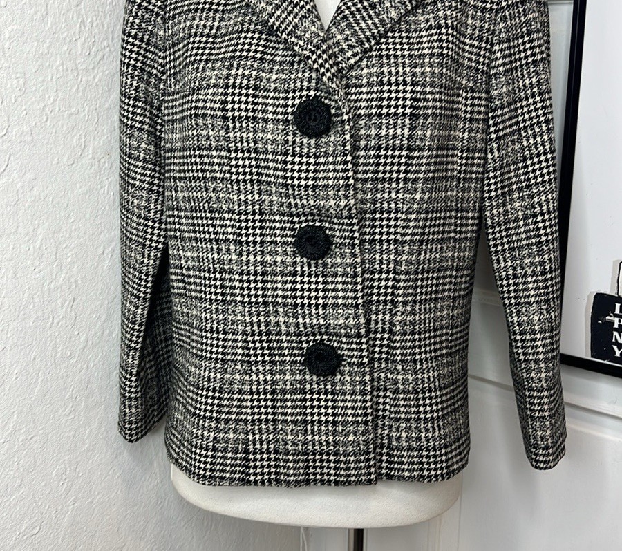 Vintage Master Designer Pedro Rodriguez Herringbone 3/4 Sleeve Blazer RTM image 4