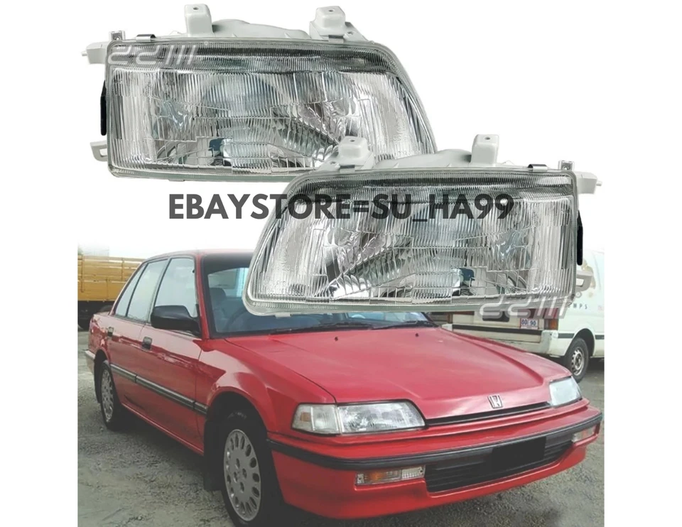 DEPO 1 par de faros de vidrio para Honda Civic EF ED EE EF2 EF8 EF9 1990-1991 Foto 2 de 4