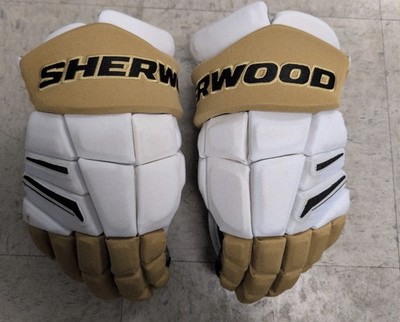 Sherwood Rekker Element One 14'' Padded Ice Hockey Gloves White/Tan/Black