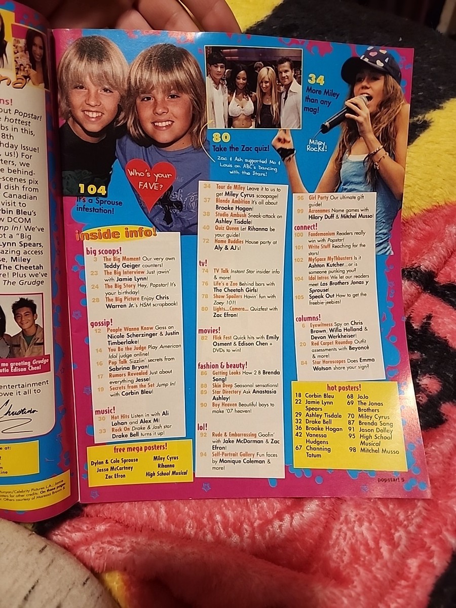 Popstar Magazine~January 2007~Miley Cyrus~Zac Efron~Ashley