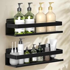 Aluminum Shower Caddy 2-Pack 11.8in, Stick-on Bathroom Rack, Thickened and