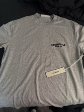 Essentials Fear of God ESSENTIALS Gray Logo Crew Neck Short Sleeve Tee M/L NWT