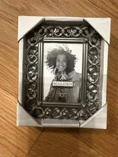 *NEW*Malden International Designs Picture Frame Filigree Pewter Holds 2x3” Photo
