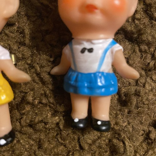 Vtg LOT 1960's Blonde Hair Girl Rubber Doll Japan Skirt PIN Liddle Kiddle Clone - Picture 7 of 13