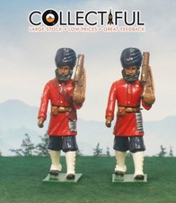 LEAD INDIAN SOLDIERS MARCHING WITH RIFLES X2 - SIKH - BRITAINS SIZE 1395