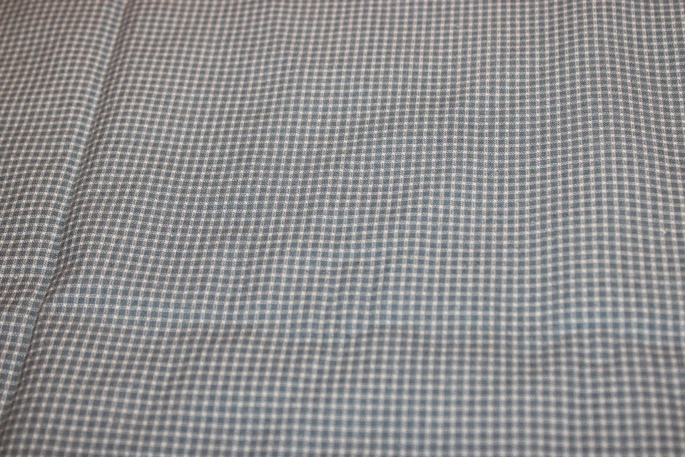 Concord Joan Kessler Cotton Fabric Blue and Cream Small Plaid 34x44 - Image 2 of 4