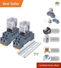 Reliable 10A 12V DC Electromagnetic Relay LED Indicated, DIN Rail Compatible