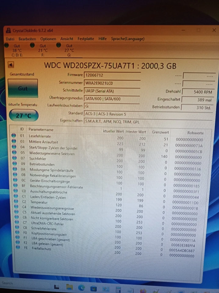 2TB WD Blue 2,5 Zoll SATA Interne Festplatte - Bild 3 von 4