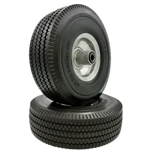 4.10x3.50-4 Solid Sawtooth Wheel Assembly - Set of 2