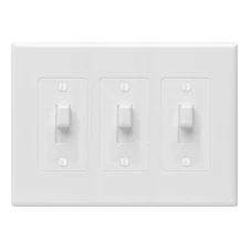 Taymac 2673W 3-Gang Masque Decorator Cover, Toggle, White
