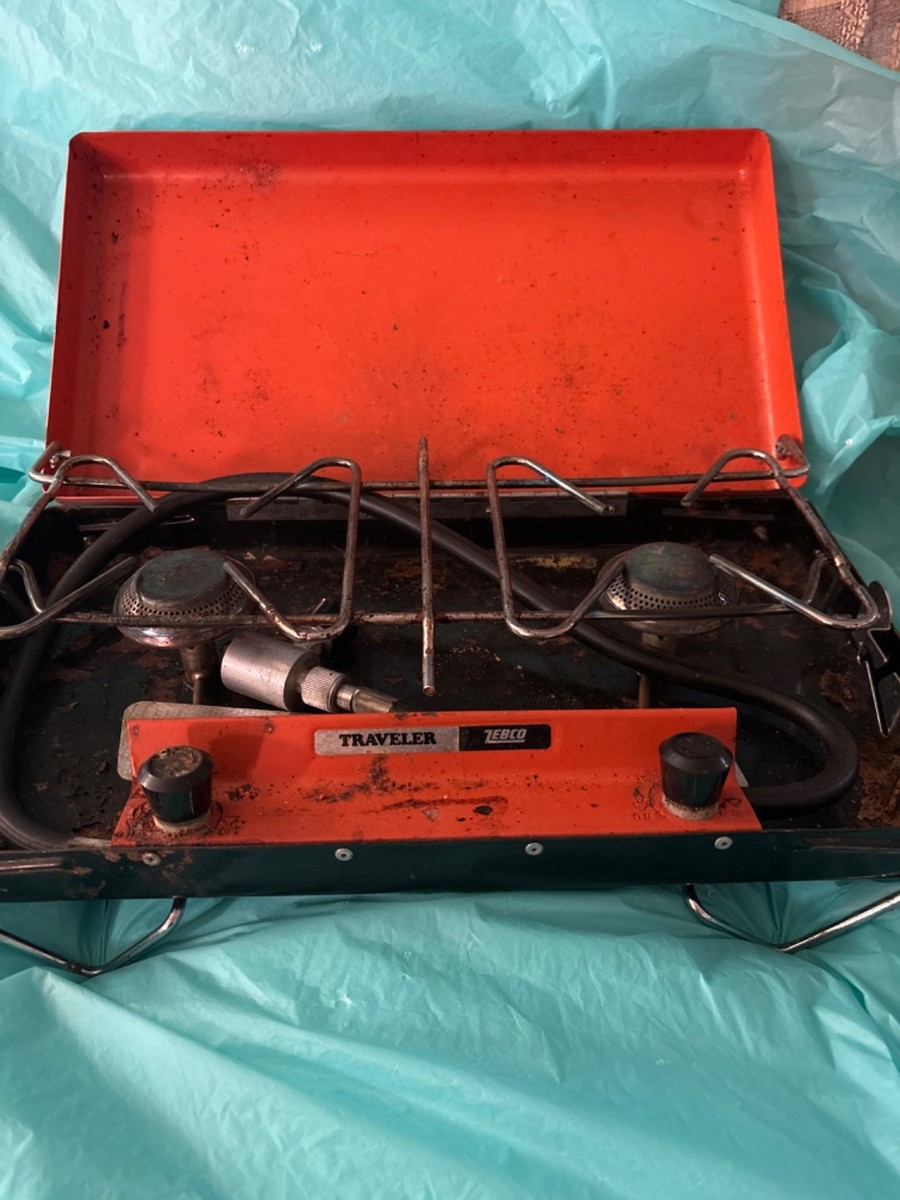Vintage Zebco Traveler Twinfold Portable Propane 2-Burner Stove