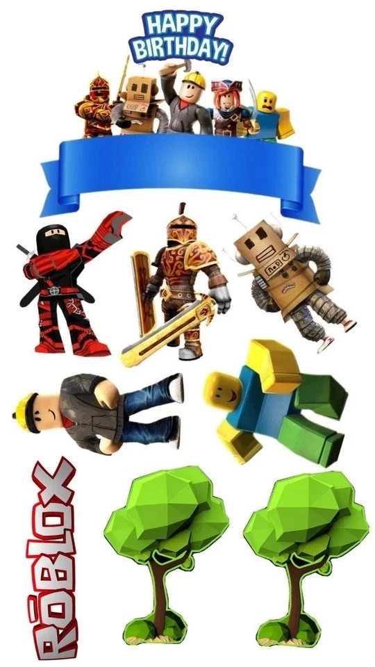 Roblox Tortenaufleger Roblox Tortendeko Essbar Fondant - Bild 4 von 4