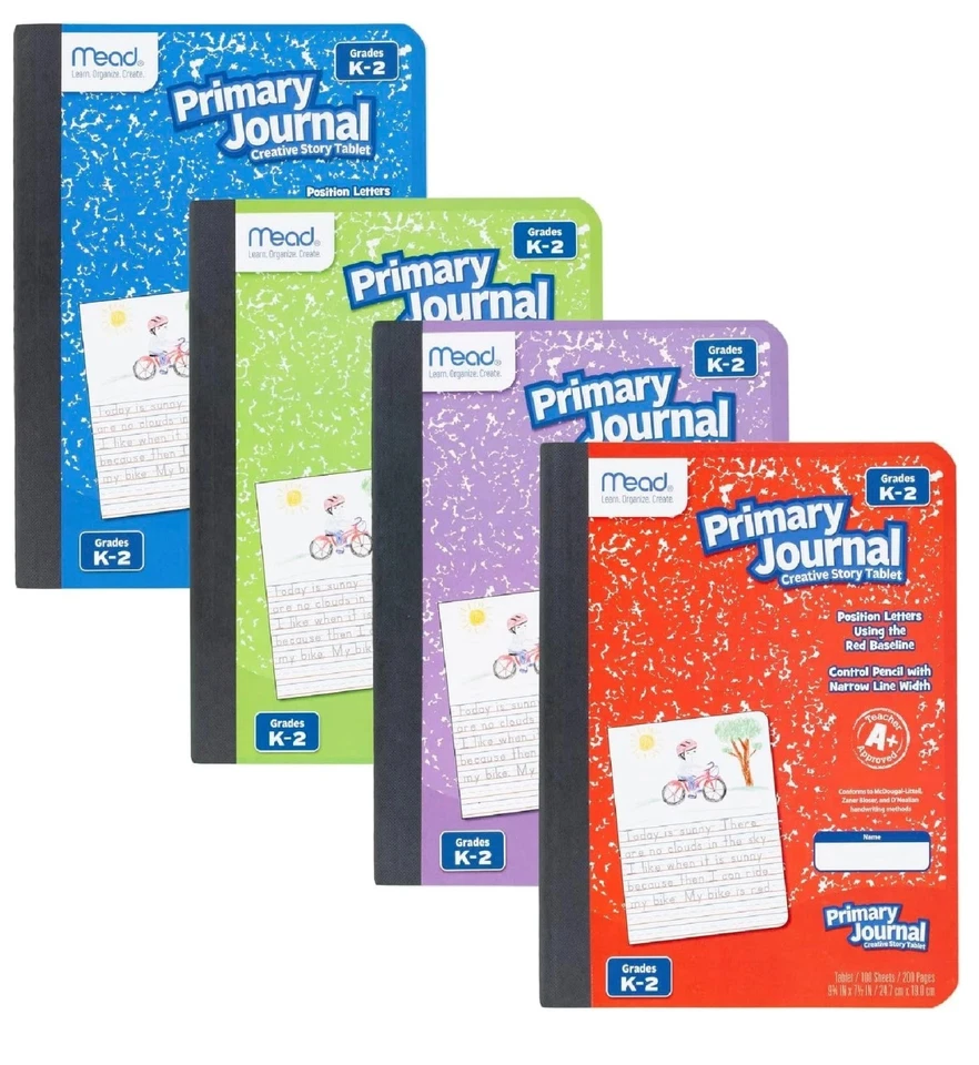 Mead Primary Journal, 12 Pack, Half Page Ruled, Grades K-2, 7-1/2" x 9-3/4", 100 - Image 3 of 4