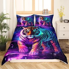 Tiger Bedding Set for Girls Boys Full Size 3D Animal Print Comforter Cover Se...
