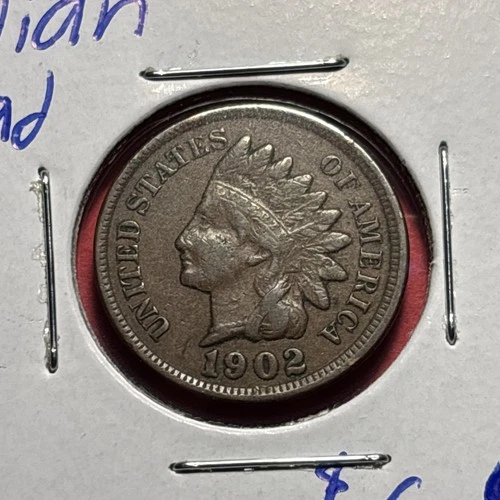 (1) Beautiful Antique 1902 Indian Head Cent/Penny XF-EXTRA FINE NICE DETAIL